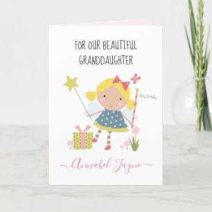 Granddaughter birthday fairy girls whimsical  card