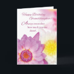 Granddaughter Birthday, Flowers, Religious Card<br><div class="desc">Wish your granddaughter happy birthday with this brightly coloured flower card. The pink and purple flower provide the right mood and feel to let her know how much she is loved,  and wish her God's blessing on her special day. Perfect for a granddaughter past childhood.</div>