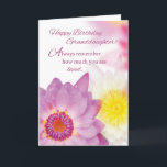 Granddaughter Birthday, Flowers, Religious Card<br><div class="desc">Wish your granddaughter happy birthday with this brightly coloured flower card. The pink and purple flower provide the right mood and feel to let her know how much she is loved,  and wish her God's blessing on her special day. Perfect for a granddaughter past childhood.</div>