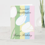 Granddaughter / Birthday - General - Pastel Floral Card<br><div class="desc">Send your Granddaughter Birthday love and best wishes on her Birthday with this modern design greeting card of hand drawn tulips on a pastel striped background and a that will touch her heart. ©2015 - Smudge Art / Madeline M Allen</div>