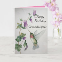 Granddaughter Birthday Hummingbird Garden