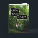 Granddaughter Birthday, Humourous Gnome in Forest Card<br><div class="desc">This funny birthday card for your granddaughter features a cartoon illustrated gnome with a white,  bushy beard and pointy,  red hat,  behind a bush in a photo of a forest - speaking compliments in a pair of speech bubbles with fun,  hand drawn typeface.</div>