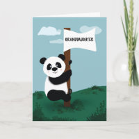 Granddaughter Birthday Panda Climbing Flag Pole