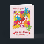 Granddaughter Birthday Puzzle Love to Pieces Card<br><div class="desc">Your dear and sweet granddaughter will surely be thrilled when she gets to receive this birthday greeting card from you. On the front of this card are colourful puzzle pieces that matches her colourful personality.</div>