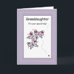 Granddaughter Birthday, Religious Card<br><div class="desc">This cute card with purple and pink butterflies is a perfect to wish your granddaughter happy birthday. Scripture quote inside for a Christian Card</div>