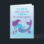 Granddaughter Birthday Sparkly Look Mermaid Card<br><div class="desc">Soon you dearest granddaughter is going to celebrate her special day. This card is her to make sure that you would be able to share with her a fun and colourful birthday greeting. Order your copy of this now to give her.</div>
