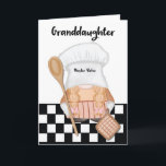 Granddaughter Birthday Whimsical Gnome Baker  Card<br><div class="desc">This birthday greeting card for your granddaughter is a whimsical masterpiece, capturing the essence of joy and culinary magic. Featuring an adorable gnome, your granddaughter is transported into a delightful world of baking and celebration. The card is a celebration of your granddaughter's birthday, and the whimsical gnome symbolises the happiness...</div>