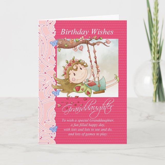 granddaughter birthday wishes greeting card (Front)