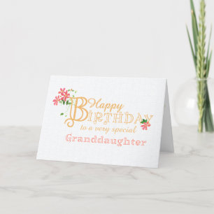 Granddaughter Birthday with Clematis Flowers Card