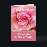 GRANDDAUGHTER Birthday with Pink Rose and Lace Card<br><div class="desc">This birthday card with its pastel pink rose and lace is a sweet way to wish your very special granddaughter a Happy Birthday.</div>