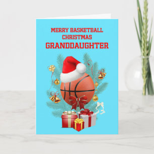 Granddaughter Christmas Basketball Holiday Card