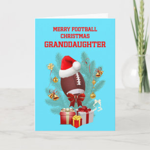 Granddaughter Christmas Football Holiday Card