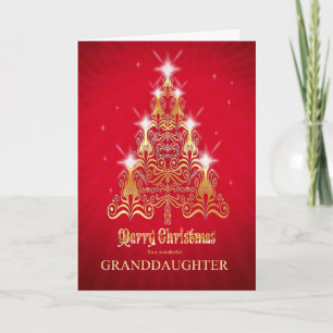 Granddaughter, Christmas tree card