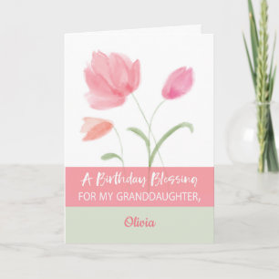 Granddaughter Custom Name Religious Birthday Card