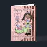 Granddaughter Cute Birthday Card - Cupcakes And Te<br><div class="desc">Granddaughter Cute Birthday Card - Cupcakes And Tea - African American</div>