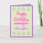 Granddaughter Cute Keepsake Birthday Card<br><div class="desc">A lovely minimalist,  modern designed birthday card for a dear granddaughter. Personalise with name and age to make this card a lovely keepsake for years to come.</div>