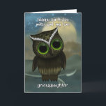 Granddaughter Cute Owl Birthday Greeting Card<br><div class="desc">A cute owl sat in the night scenery with a big moon behind him,  with thanks to E.D.R</div>