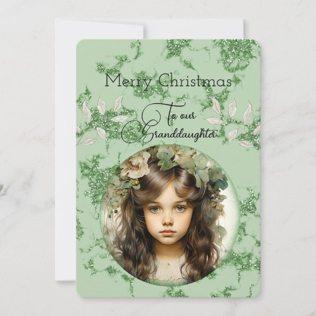 Granddaughter Dark Haired Girl Christmas Wishes (Front)