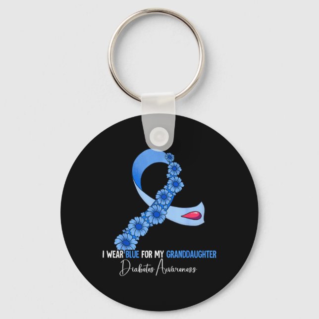 Granddaughter Diabetes Awareness Key Ring (Front)