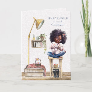 Granddaughter Easter African American Girl Card