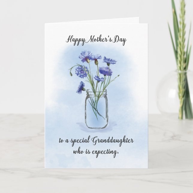 Granddaughter Expecting Mothers Day Mason Jar Card (Front)