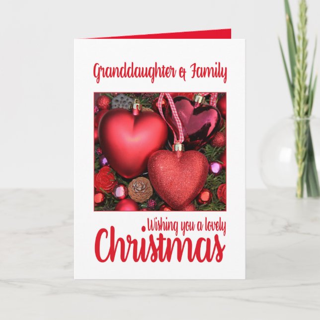 Granddaughter & Family Lovely Christmas card (Front)