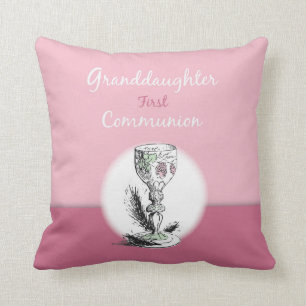 Granddaughter First Communion Pink, Chalice Cushion