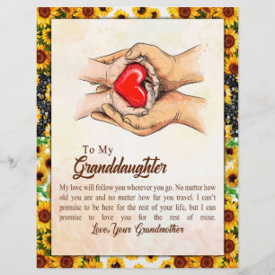 Granddaughter Gift Love Grandmother Family Group Custom Letterhead