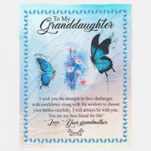 Granddaughter Gift Love Grandmother Family Group Fleece Blanket