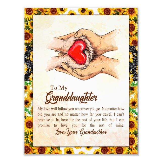 Granddaughter Gift | Love Grandmother Family Group Photo Print (Front)
