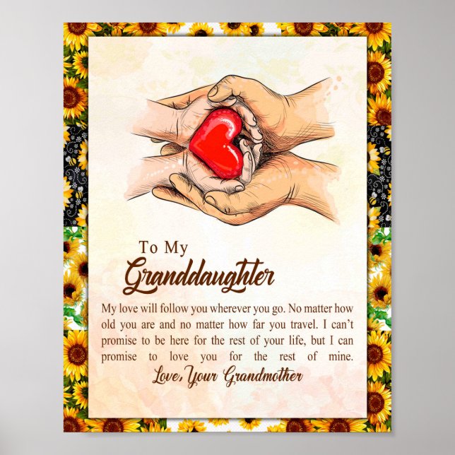 Granddaughter Gift | Love Grandmother Family Group Poster (Front)