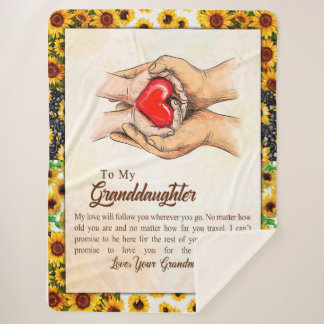 Granddaughter Gift | Love Grandmother Family Group Sherpa Blanket