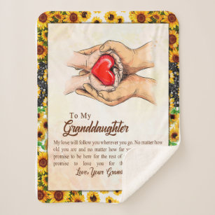 Granddaughter Gift   Love Grandmother Family Group Sherpa Blanket