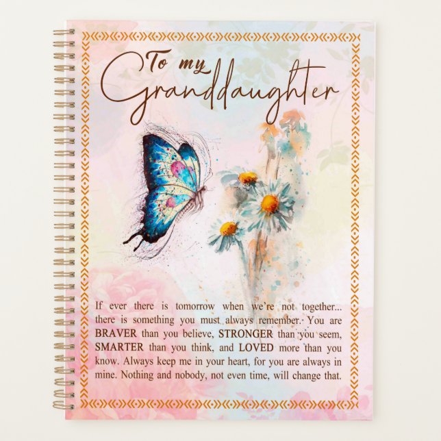 Granddaughter Gifts | From Grandpa Grandma Family Planner (Front)