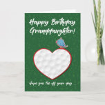 Granddaughter Golf Sports Heart Birthday Card<br><div class="desc">Tee up and take a swing at this card to the direction of your golf enthusiast granddaughter to greet her a happy birthday. Surely she will love this.</div>