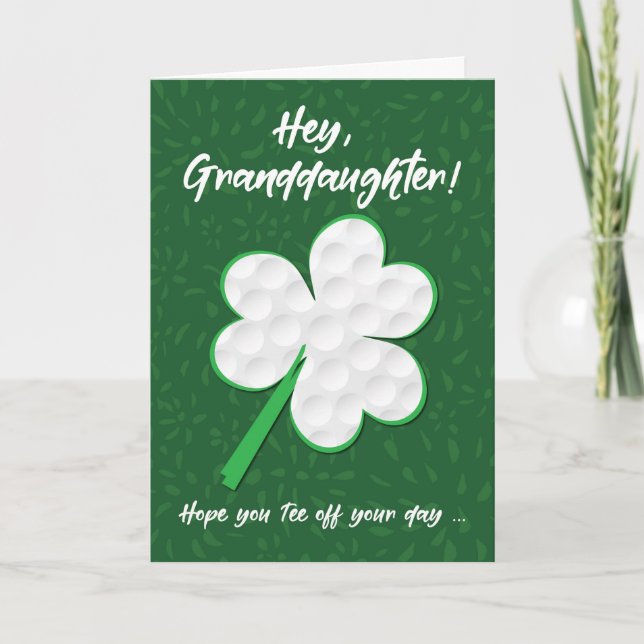 Granddaughter Golf Sports St. Patrick’s Day Card (Front)