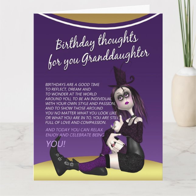granddaughter gothic birthday card - birthday thou (Front)