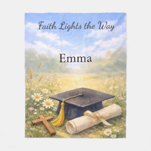 Granddaughter Graduation Personalised Christian Fleece Blanket