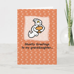 Granddaughter Halloween Cute Ghostly Greetings Card