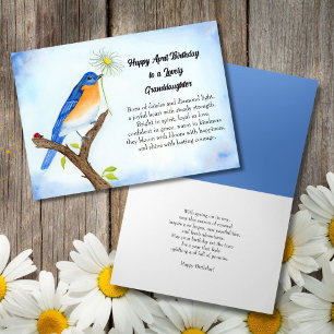 Granddaughter Happy April Birthday with Bluebird Card