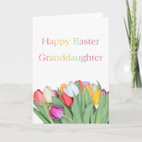 Granddaughter Happy Easter Tulip card