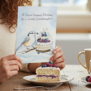 Granddaughter Happy January Birthday Birds Card