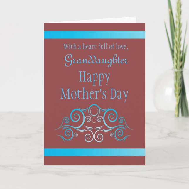 Granddaughter / Happy Mother's Day - Graphic Swirl Card (Front)
