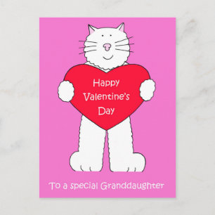 Granddaughter Happy Valentine's Day Holiday Postcard