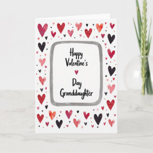 Granddaughter Hearts Valentines Day Card