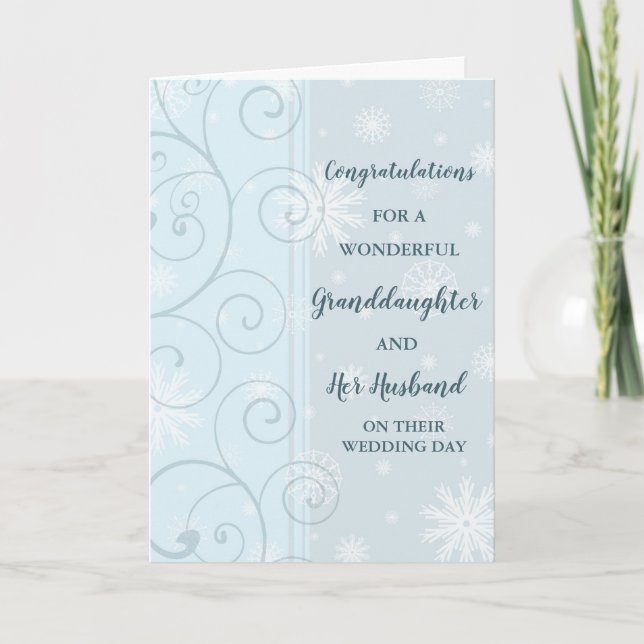 Granddaughter & Husband Wedding Congratulations Card (Front)