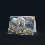 Granddaughter in Law Happy Birthday Unicorn  Card<br><div class="desc">Granddaughter in law birthday card with a wonderful message and a pretty magical image with a night sky filled with stars,  white unicorn and colourful flowers. Reword or change the font on the cover as this is a custom cover text card.</div>
