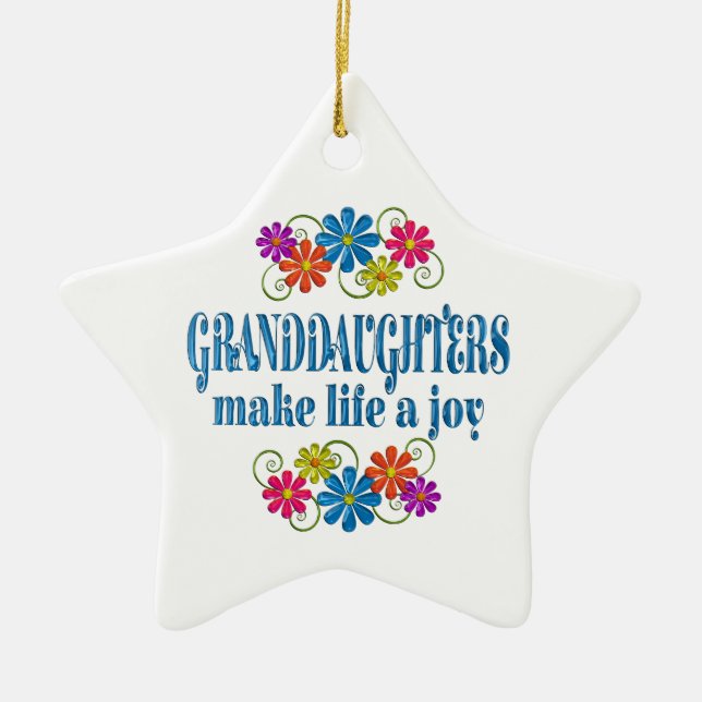 Granddaughter Joy Ceramic Tree Decoration (Front)