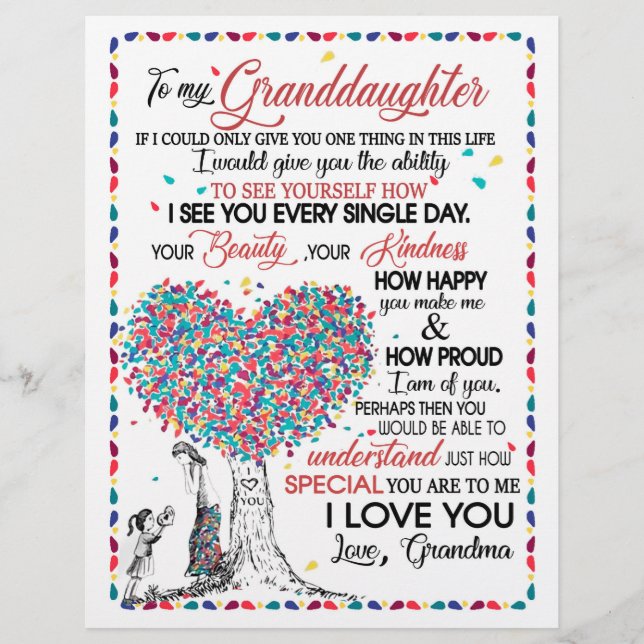 Granddaughter Lovers | Letter To My Granddaughter Custom Letterhead (Front)
