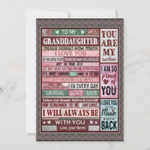 Granddaughter Lovers   Letter To My Granddaughter Holiday Card